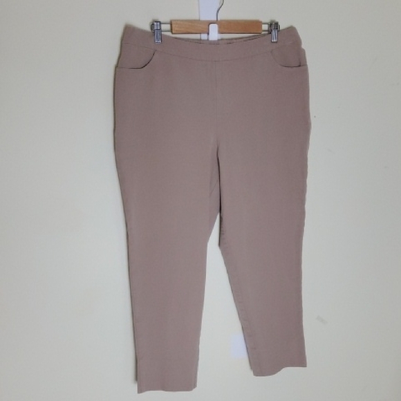 Isaac Mizrahi Women's Tan Pull-on Pants Size 18WT - Picture 1 of 7